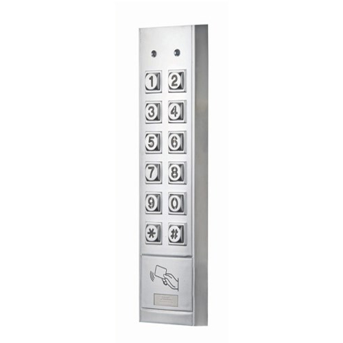 OUTDOOR NARROW KEYPAD/PROX  1000 USER,12VAC/DC,w/2em CARDS - Keypads